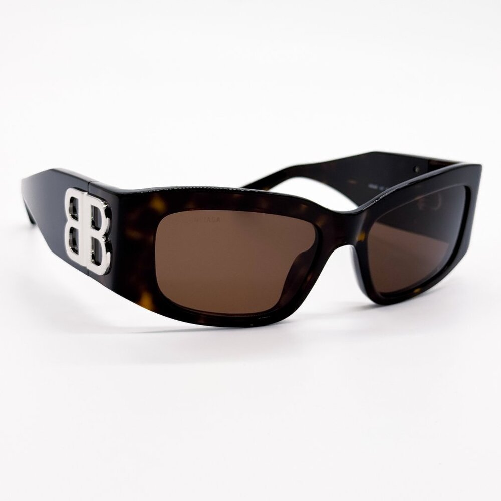 NEW BALENCIAGA BB0360S 002 SUNGLASSES UNISEX TORTOISE RECTANGULAR BALENCIAGA